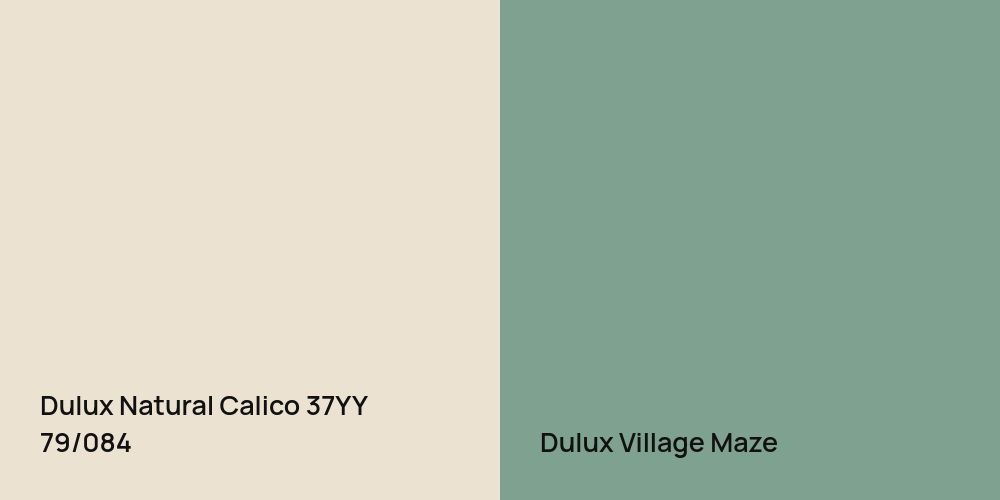 Dulux Natural Calico vs. Dulux Village Maze comparison