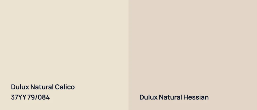 Dulux Natural Calico 37YY 79/084 vs Dulux Natural Hessian 