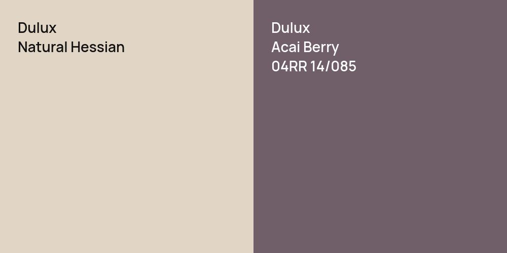 Dulux Natural Hessian vs. Dulux Acai Berry