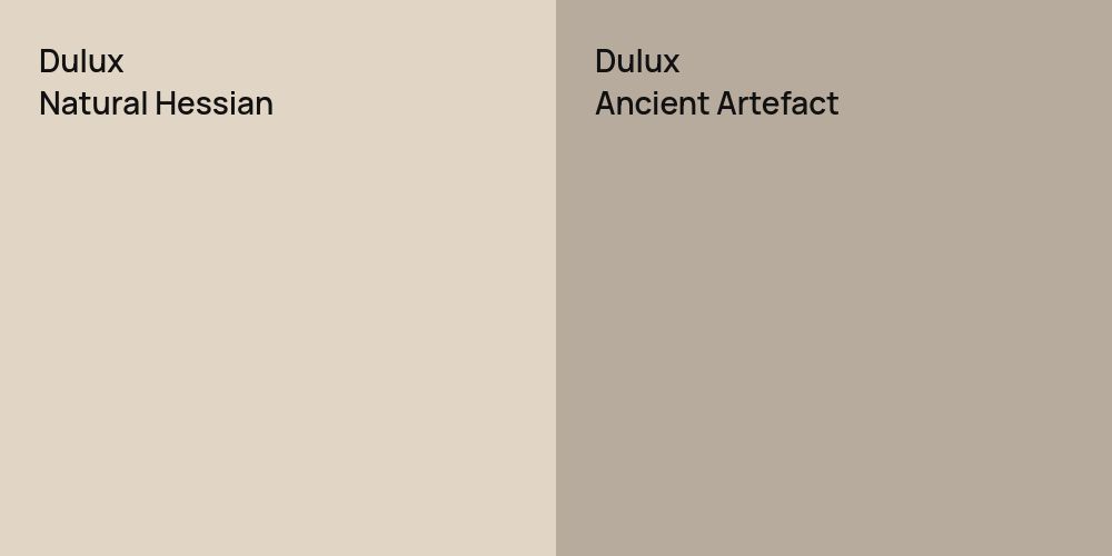 Dulux Natural Hessian vs. Dulux Ancient Artefact