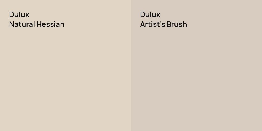 Dulux Natural Hessian vs. Dulux Artist's Brush