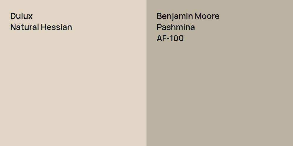 Dulux Natural Hessian vs. Benjamin Moore Pashmina