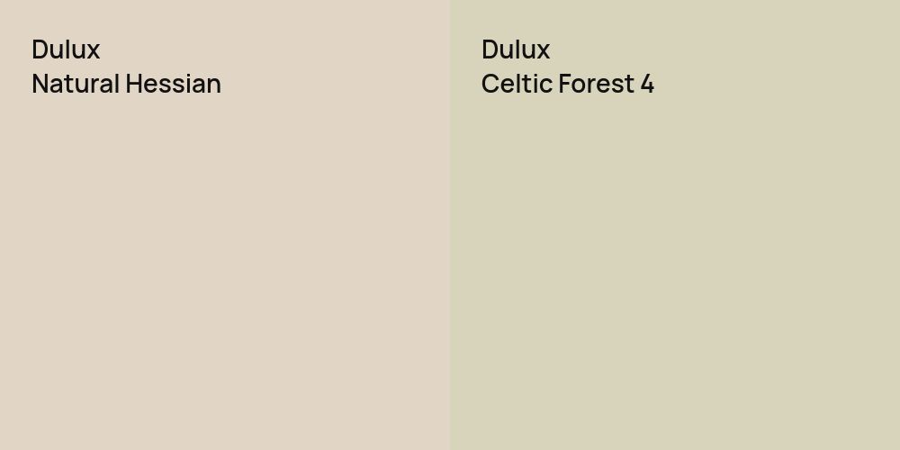 Dulux Natural Hessian vs. Dulux Celtic Forest 4