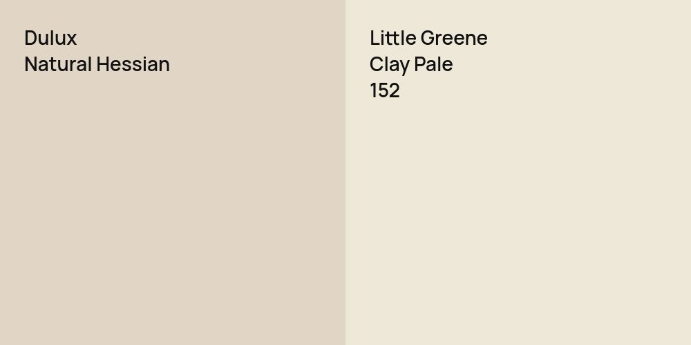 Dulux Natural Hessian vs. Little Greene Clay Pale