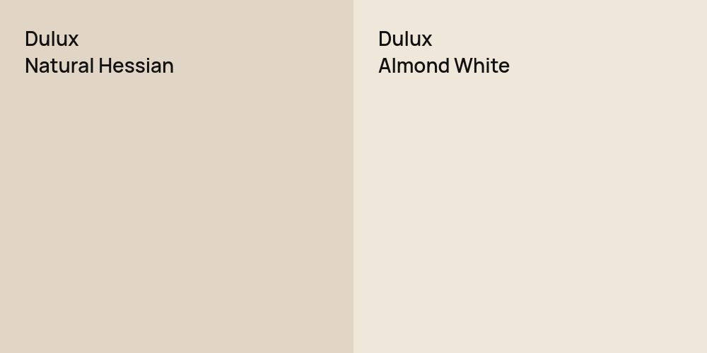 Dulux Natural Hessian vs. Dulux Almond White