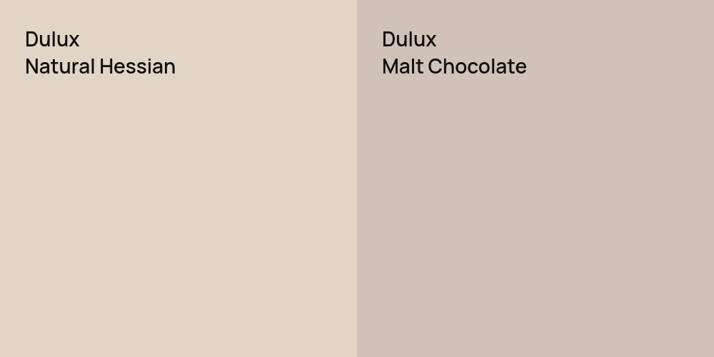 Dulux Natural Hessian vs. Dulux Malt Chocolate