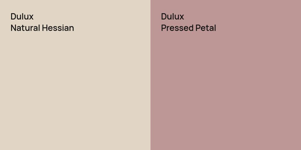 Dulux Natural Hessian vs. Dulux Pressed Petal