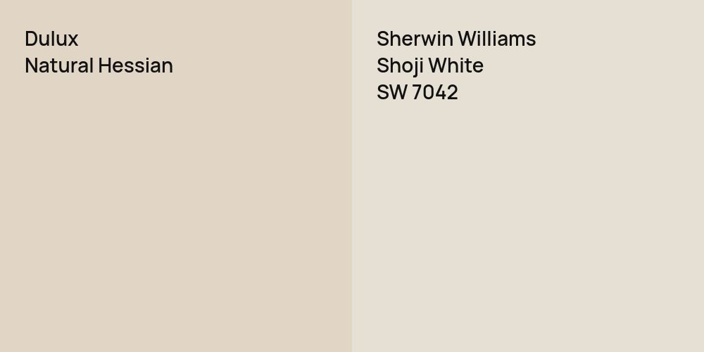 Dulux Natural Hessian vs. Sherwin Williams Shoji White