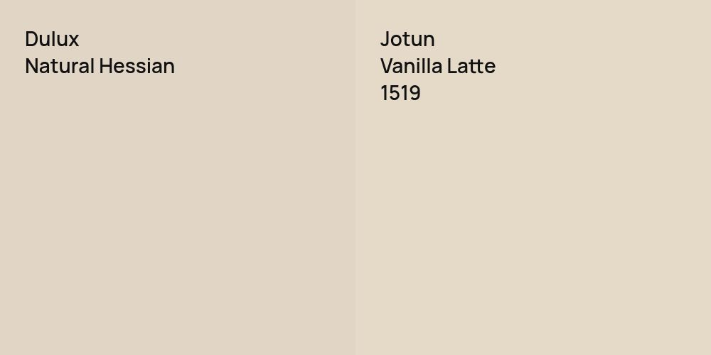 Dulux Natural Hessian vs. Jotun Vanilla Latte