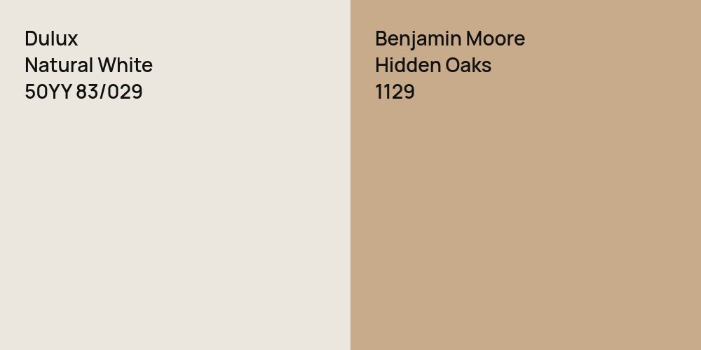 Dulux Natural White vs. Benjamin Moore Hidden Oaks