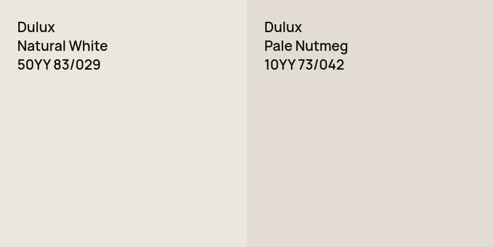 Dulux Natural White vs. Dulux Pale Nutmeg