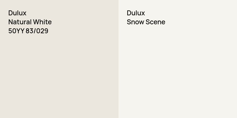 Dulux Natural White vs. Dulux Snow Scene