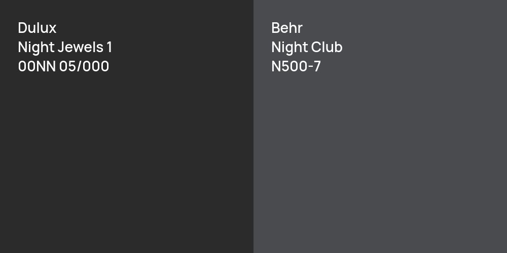 Dulux Night Jewels 1 vs. Behr Night Club