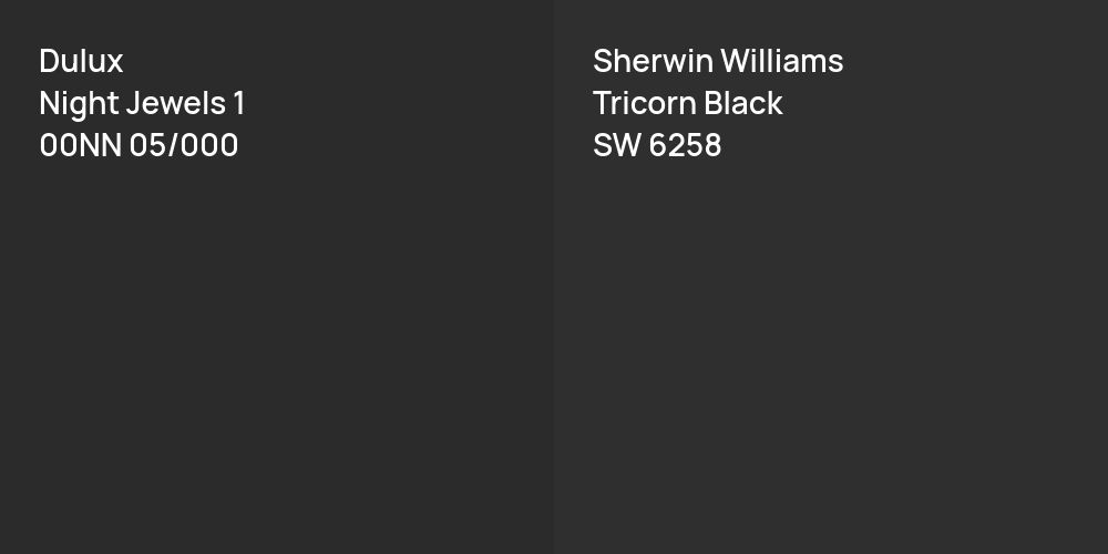 Dulux Night Jewels 1 vs. Sherwin Williams Tricorn Black