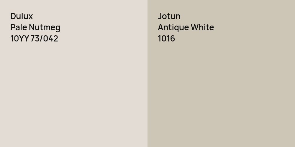 Dulux Pale Nutmeg vs. Jotun Antique White