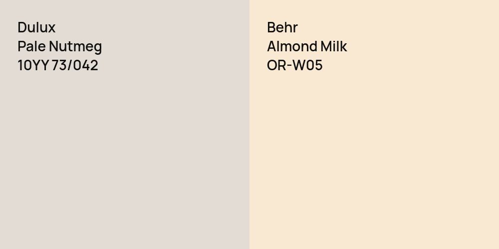 Dulux Pale Nutmeg vs. Behr Almond Milk