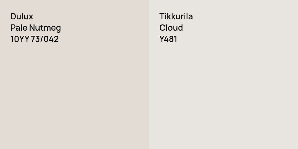 Dulux Pale Nutmeg vs. Tikkurila Cloud