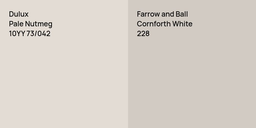 Dulux Pale Nutmeg vs. Farrow and Ball Cornforth White