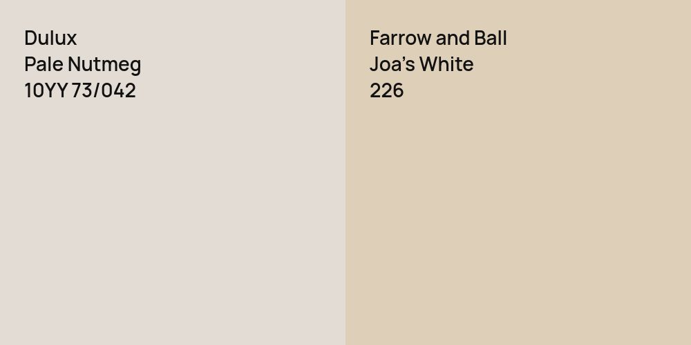 Dulux Pale Nutmeg vs. Farrow and Ball Joa's White