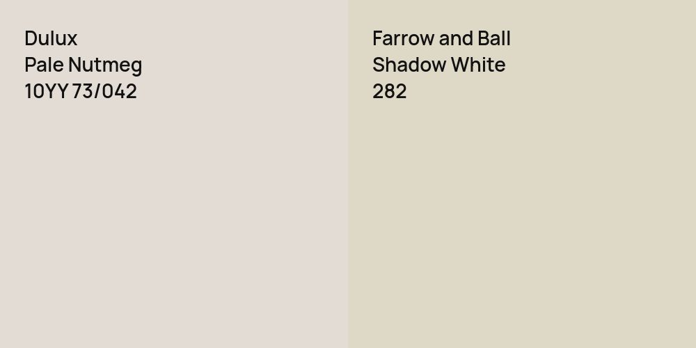 Dulux Pale Nutmeg vs. Farrow and Ball Shadow White