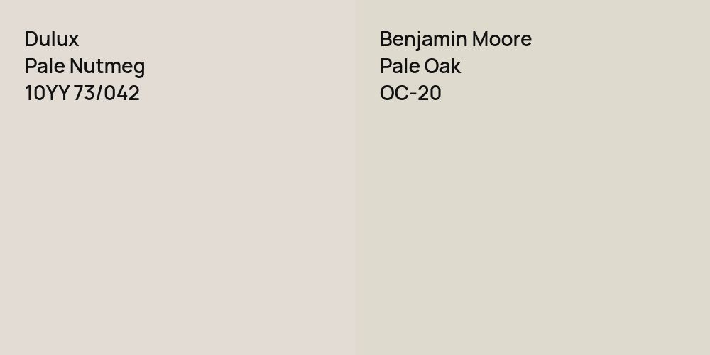 Dulux Pale Nutmeg vs. Benjamin Moore Pale Oak