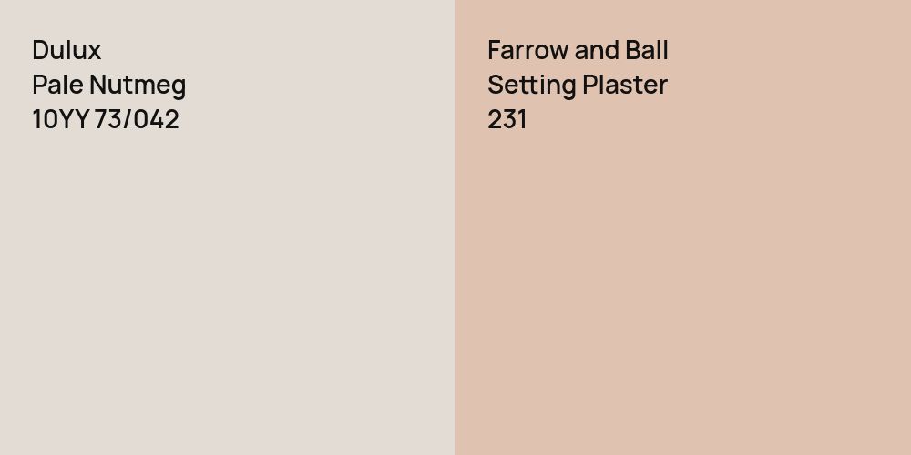 Dulux Pale Nutmeg vs. Farrow and Ball Setting Plaster