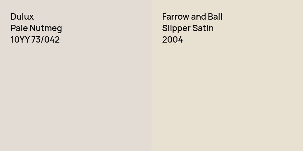 Dulux Pale Nutmeg vs. Farrow and Ball Slipper Satin