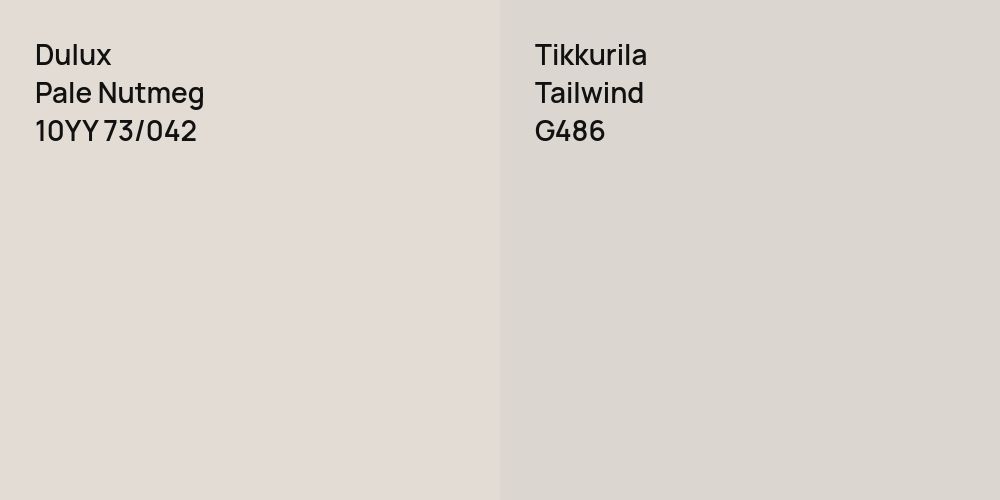 Dulux Pale Nutmeg vs. Tikkurila Tailwind