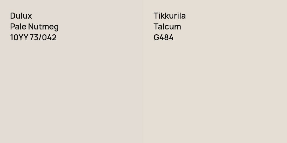 Dulux Pale Nutmeg vs. Tikkurila Talcum