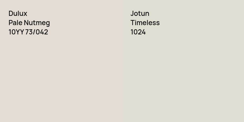 Dulux Pale Nutmeg vs. Jotun Timeless