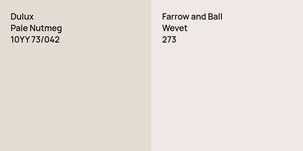 Dulux Pale Nutmeg vs. Farrow and Ball Wevet