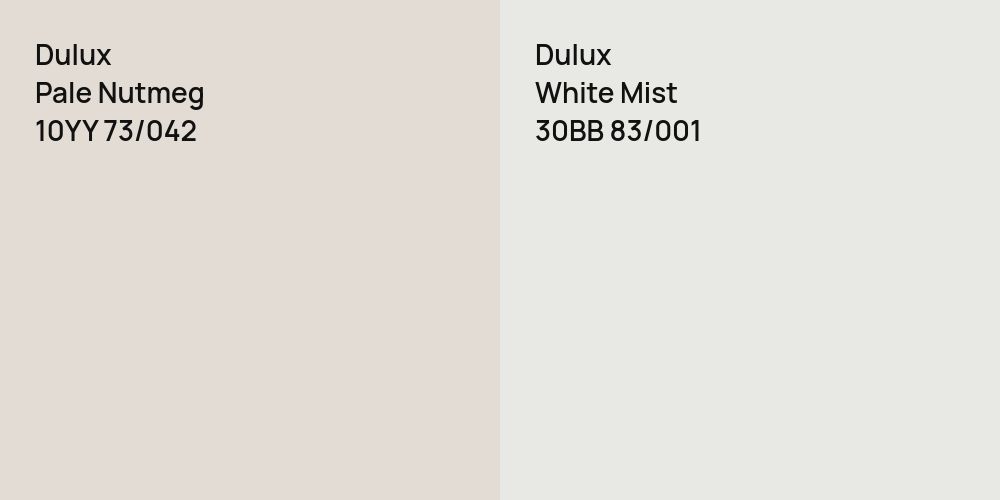 Dulux Pale Nutmeg vs. Dulux White Mist