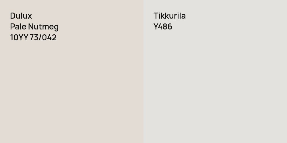 Dulux Pale Nutmeg vs. Tikkurila Y486