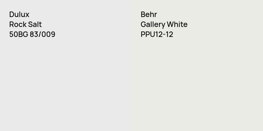 Dulux Rock Salt vs. Behr Gallery White