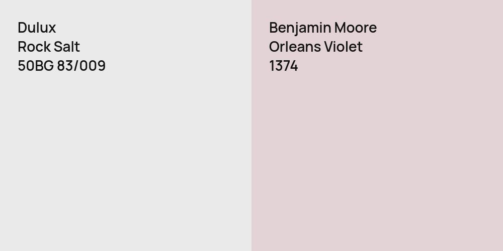 Dulux Rock Salt vs. Benjamin Moore Orleans Violet