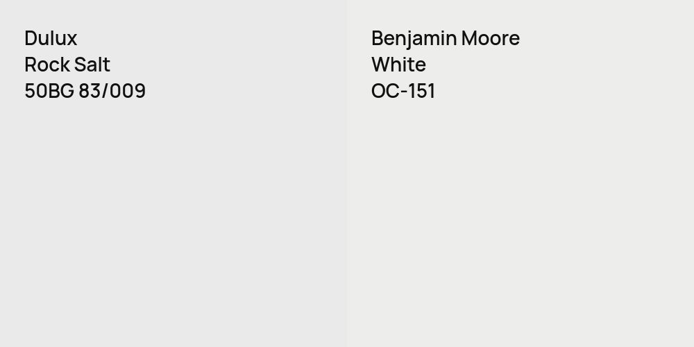 Dulux Rock Salt vs. Benjamin Moore White