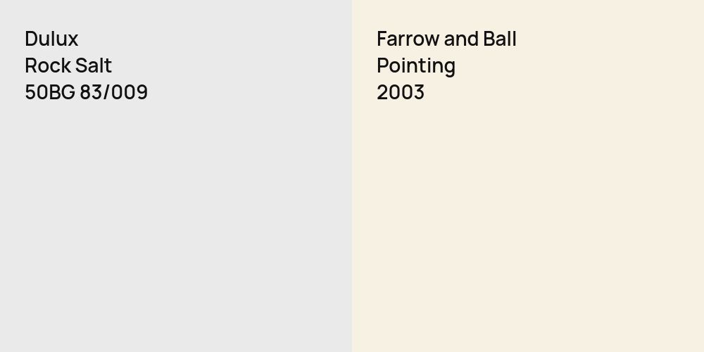 Dulux Rock Salt vs. Farrow and Ball Pointing