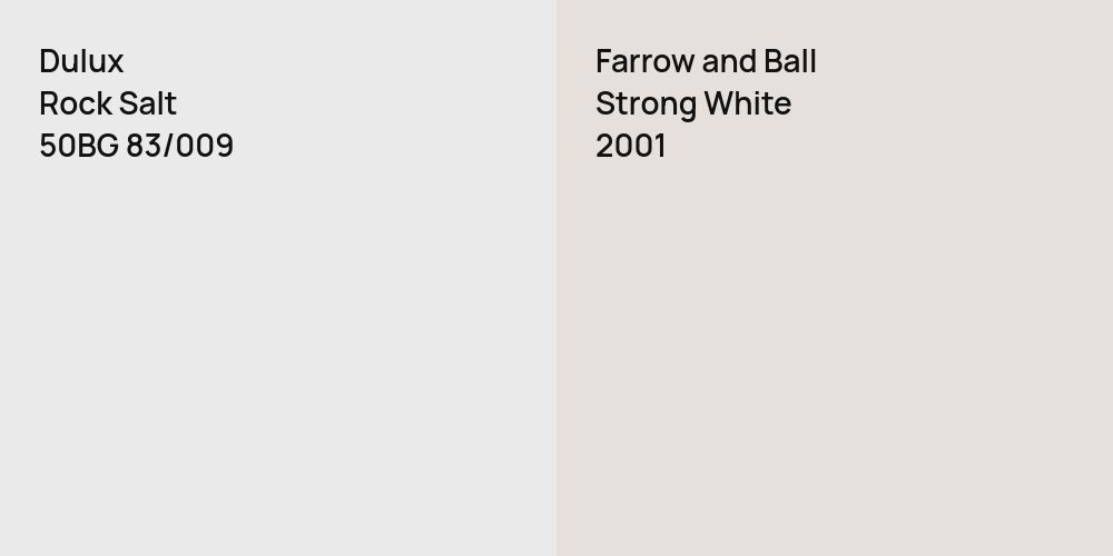 Dulux Rock Salt vs. Farrow and Ball Strong White