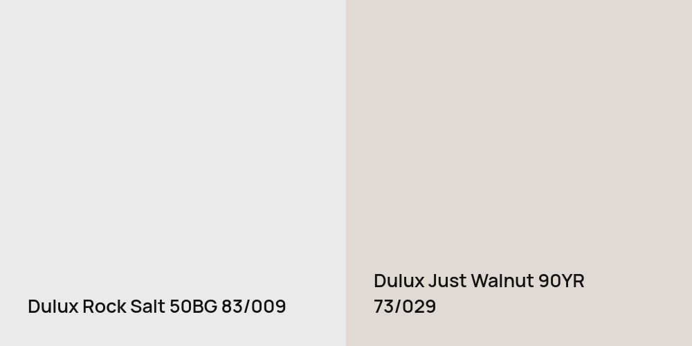 Dulux Rock Salt vs. Dulux Just Walnut