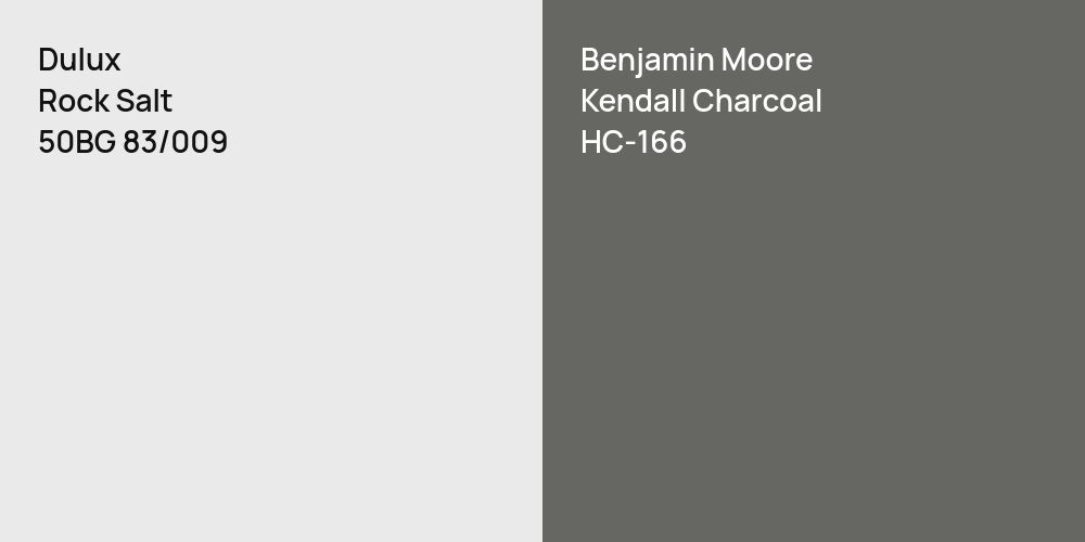 Dulux Rock Salt vs. Benjamin Moore Kendall Charcoal