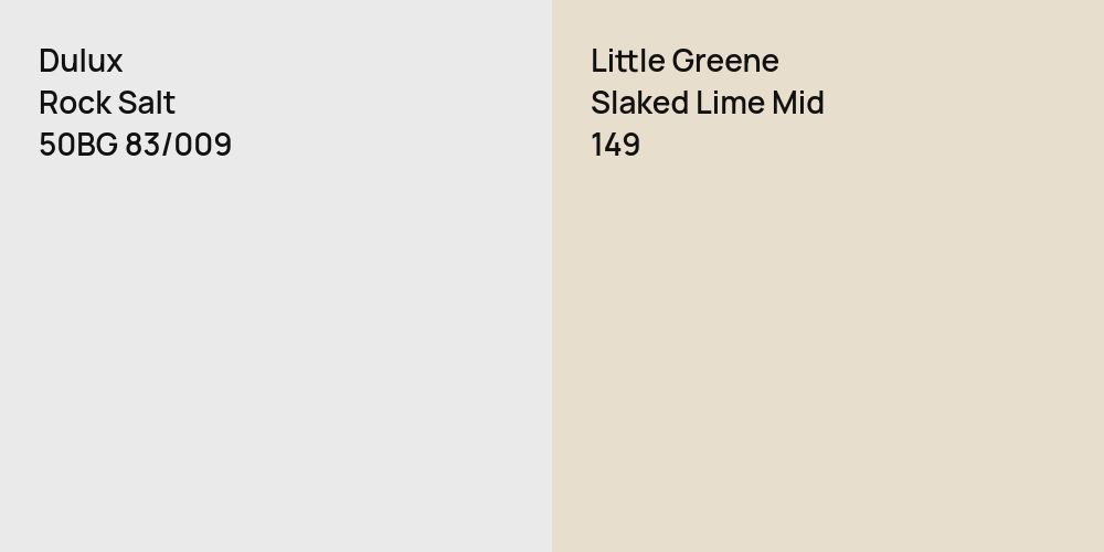 Dulux Rock Salt vs. Little Greene Slaked Lime Mid