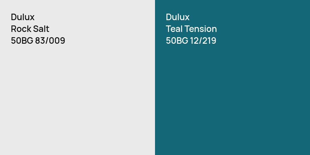 Dulux Rock Salt vs. Dulux Teal Tension