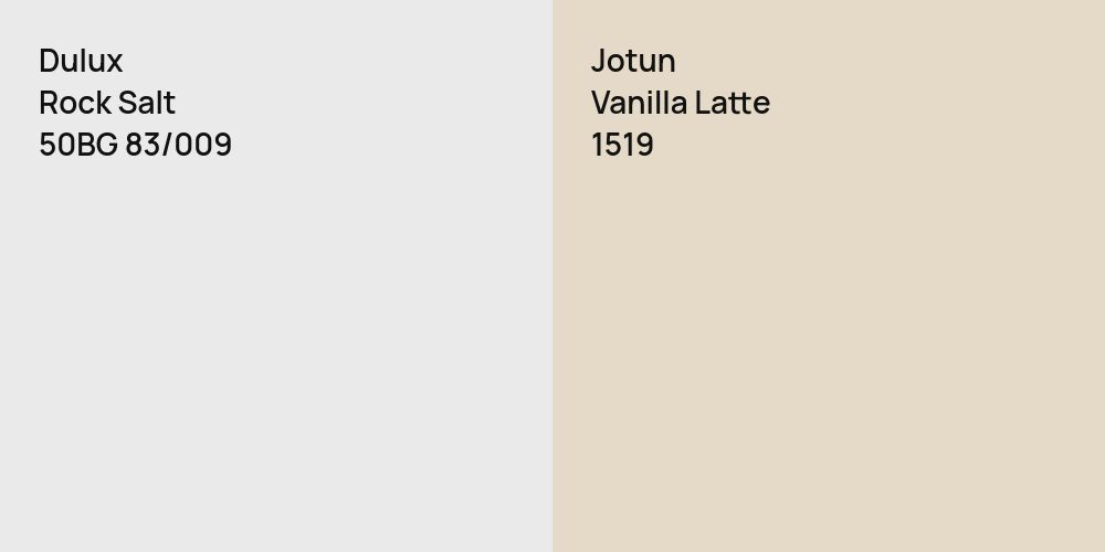 Dulux Rock Salt vs. Jotun Vanilla Latte