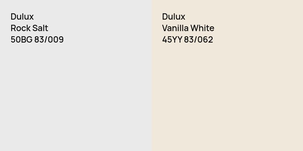 Dulux Rock Salt vs. Dulux Vanilla White