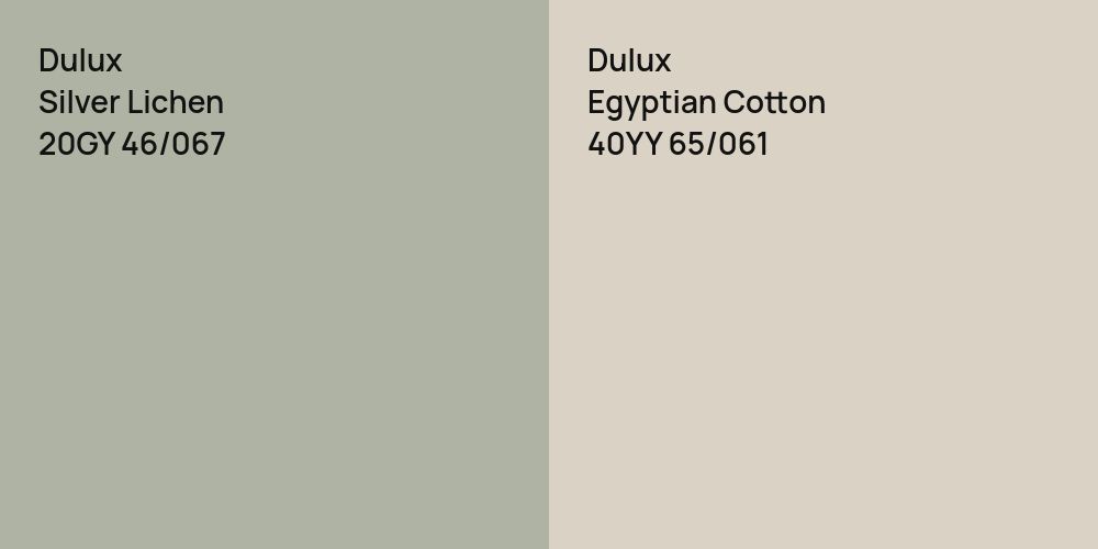 Dulux Silver Lichen vs. Dulux Egyptian Cotton