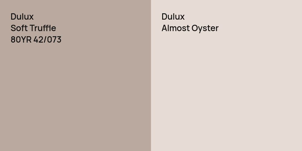 Dulux Soft Truffle vs. Dulux Almost Oyster