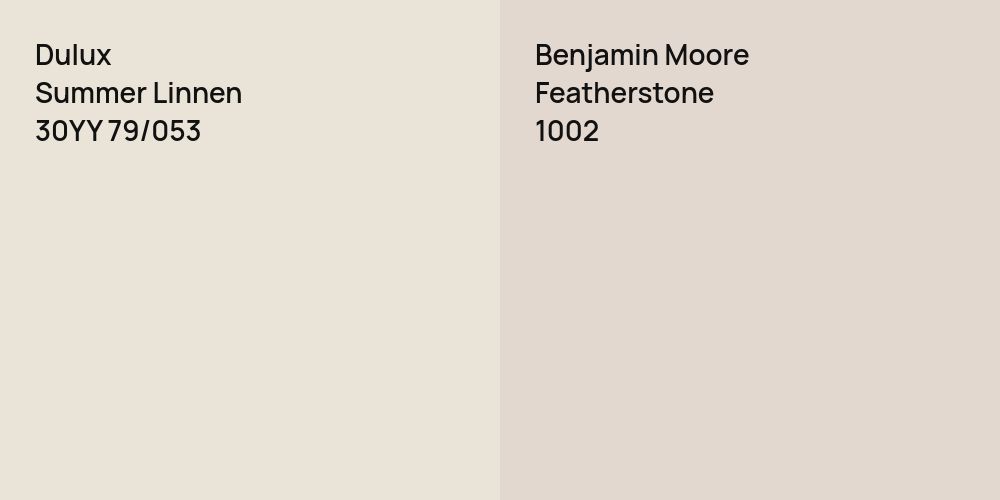 Dulux Summer Linnen vs. Benjamin Moore Featherstone