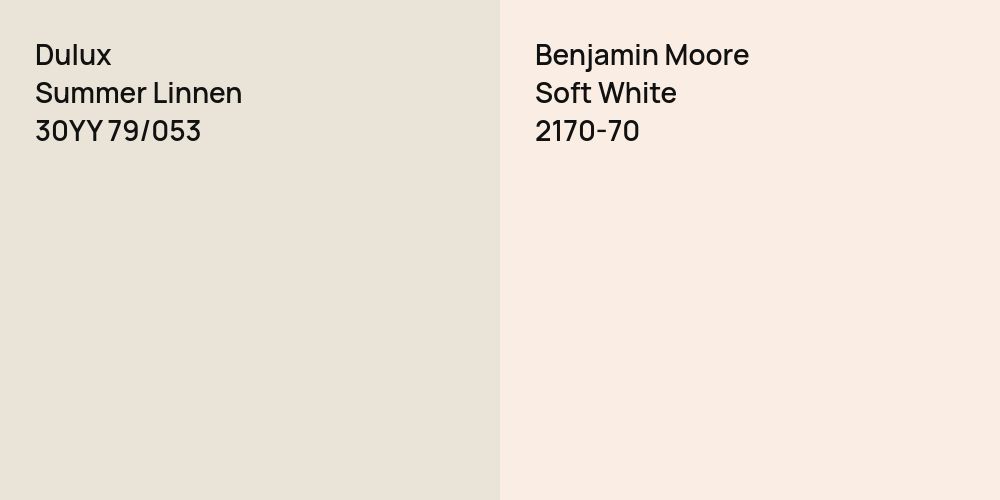 Dulux Summer Linnen vs. Benjamin Moore Soft White