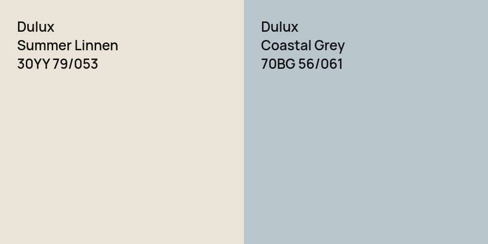 Dulux Summer Linnen vs. Dulux Coastal Grey