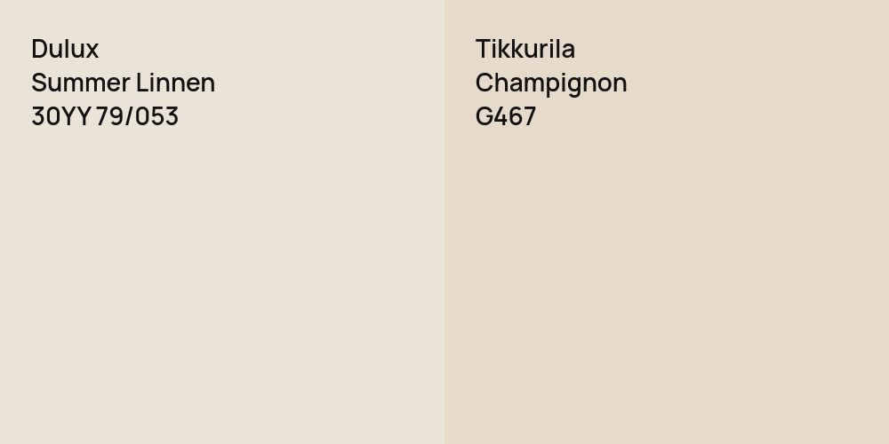 Dulux Summer Linnen vs. Tikkurila Champignon